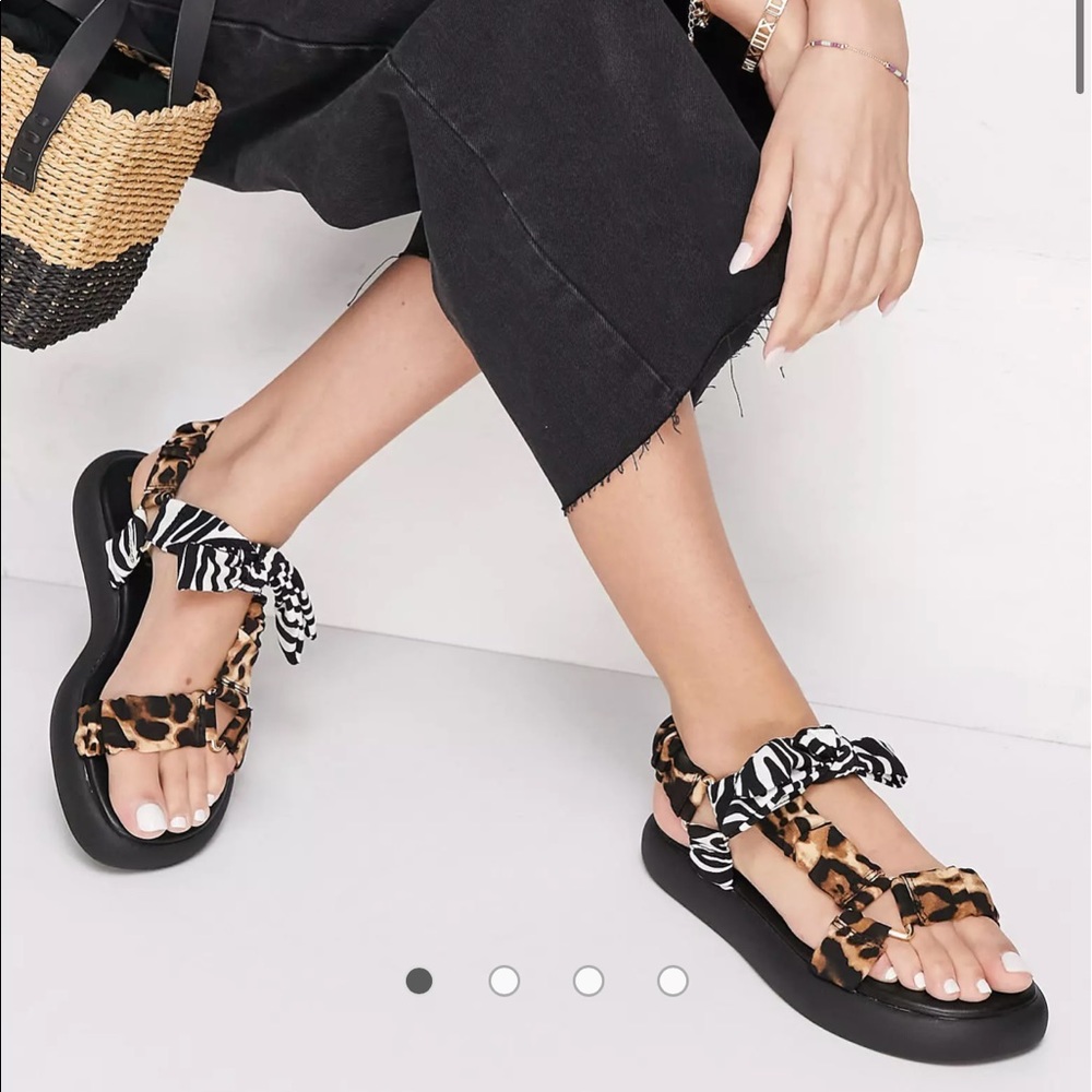 River Island Animal Print “dad” sandals